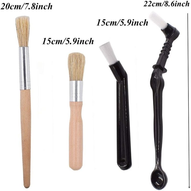 Ergonflow Coffee Machine Cleaning Brush Set - 4 Piece Set Including Wooden and Nylon Brushes for Grinders and Group Heads - Image 4