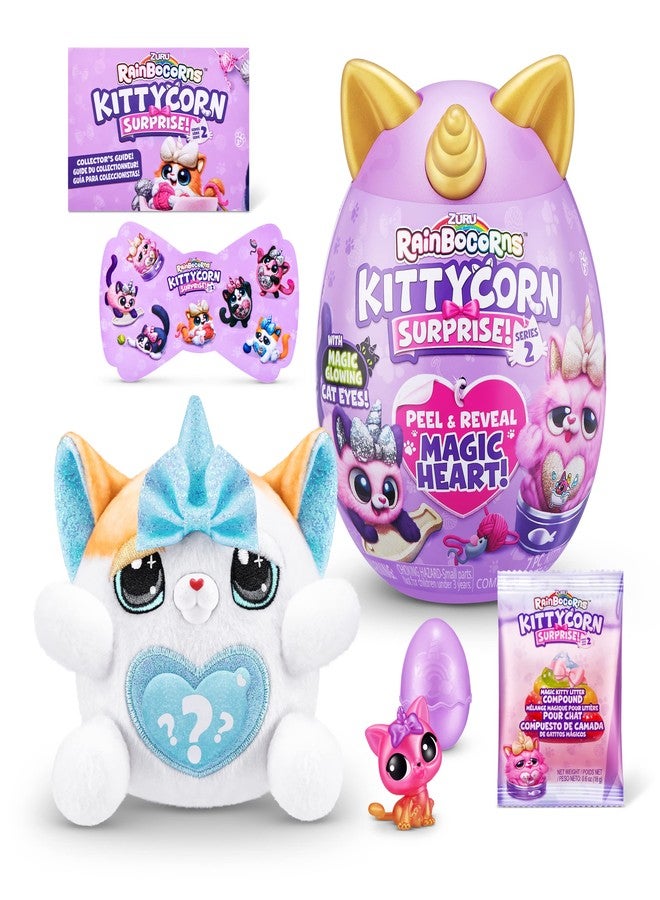 Rainbocorns Kittycorn Surprise Series 2 (Exotic Cat) by ZURU, Collectible Plush Stuffed Animal, Surprise Egg, Sticker Pack, Slime, Ages 3+ for Girls, Children - Image 1