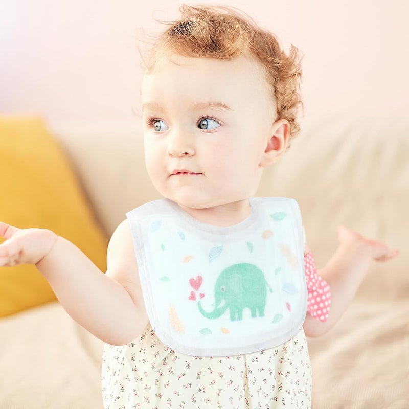 Skicuff 100 قطعة من المرايل القابلة للاستخدام مرة واحدة للأطفال للأولاد والبنات معبأة بشكل فردي صحية للأطفال الصغار للسفر والاستخدام الخارجي - Image 5