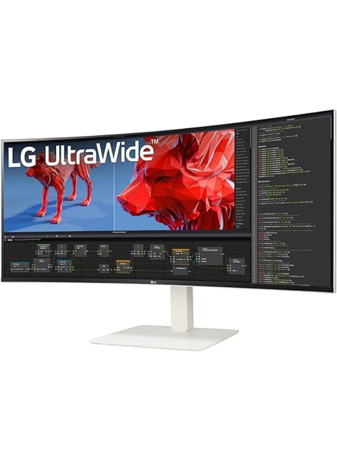 LG 38WR85QC-W 38 inch Curved UltraWide WQHD Nano IPS VESADisplayHDR 600 144Hz 1ms USB Type-C 90W Computer Monitor NVIDIA G-SYNC AMD FreeSync Premium Pro HDMI DisplayPort Tilt/Height/Swivel Stand White white