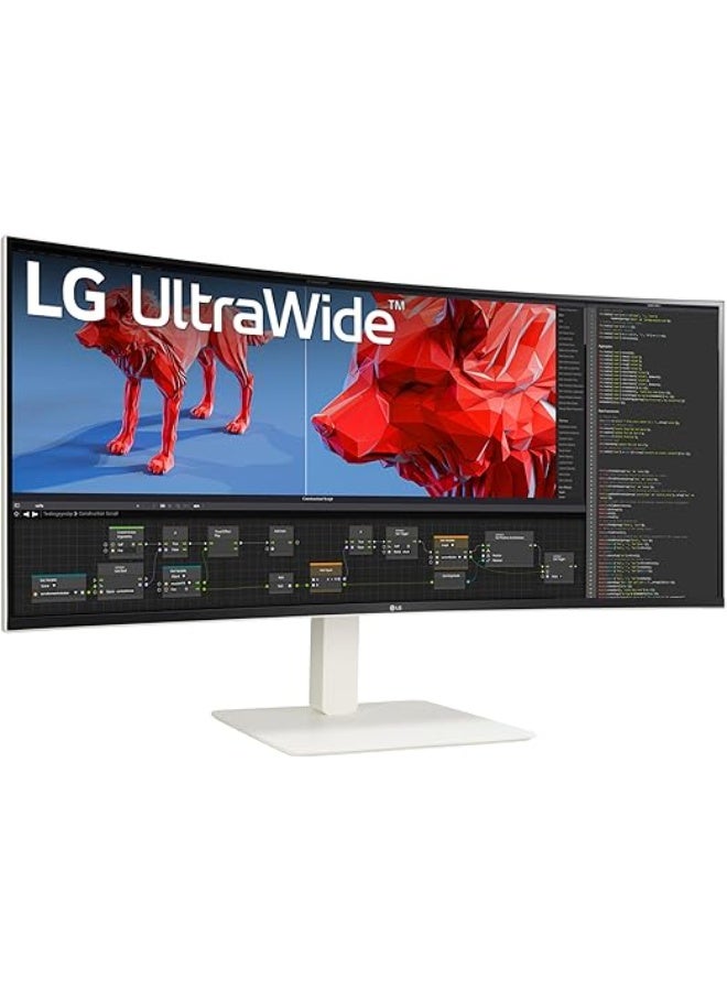 LG 38WR85QC-W 38 inch Curved UltraWide WQHD Nano IPS VESADisplayHDR 600 144Hz 1ms USB Type-C 90W Computer Monitor NVIDIA G-SYNC AMD FreeSync Premium Pro HDMI DisplayPort Tilt/Height/Swivel Stand White white - Image 2
