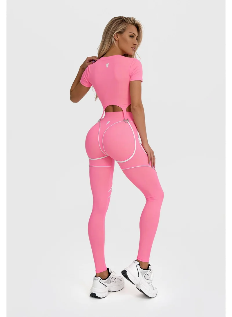 Bona Fide Bona Fide: Extra ex "Candy Pink" Extra Ex Candy High Waist Gym Leggings for Women for Women | Best Price UAE