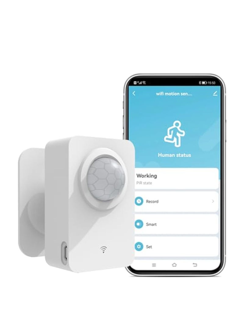 KASTWAVE WiFi Smart Motion Sensor, Outdoor Motion Sensor Alarm, Indoor PIR Motion Detector, Free App Alert, Tuya App Remote Monitor, USB & Battery Dual Power Supply, Infrared Wireless Alarm System - Image 1