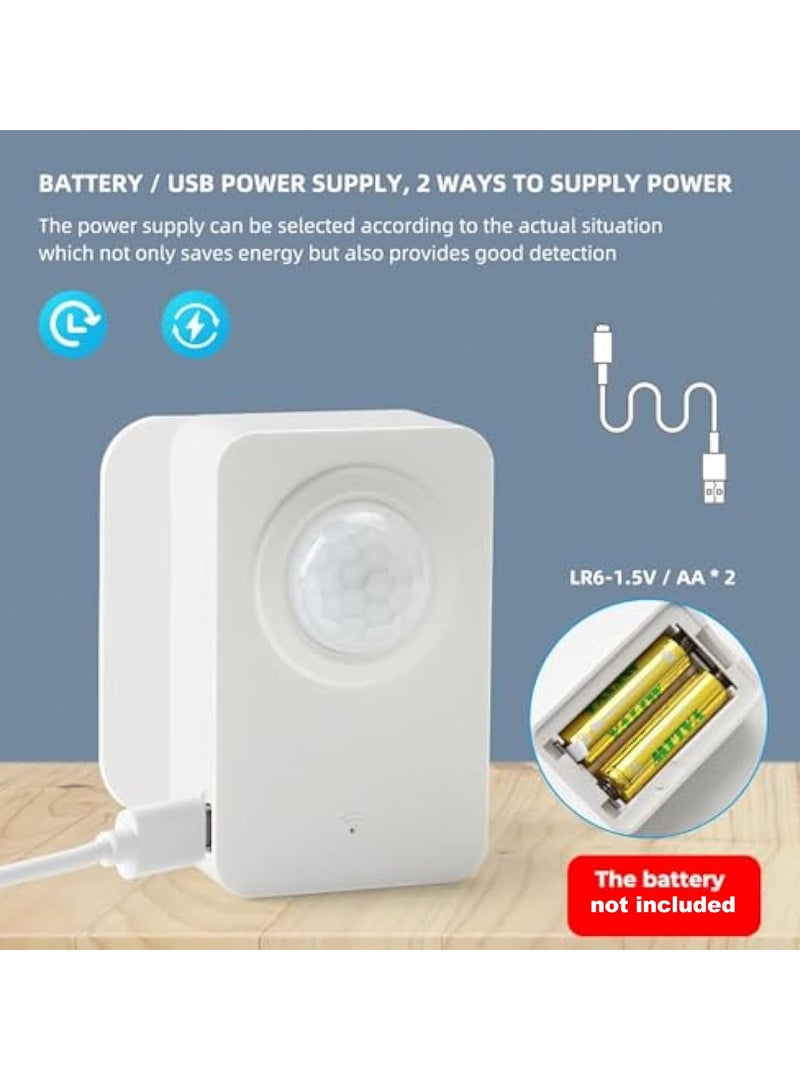 KASTWAVE WiFi Smart Motion Sensor, Outdoor Motion Sensor Alarm, Indoor PIR Motion Detector, Free App Alert, Tuya App Remote Monitor, USB & Battery Dual Power Supply, Infrared Wireless Alarm System - Image 4