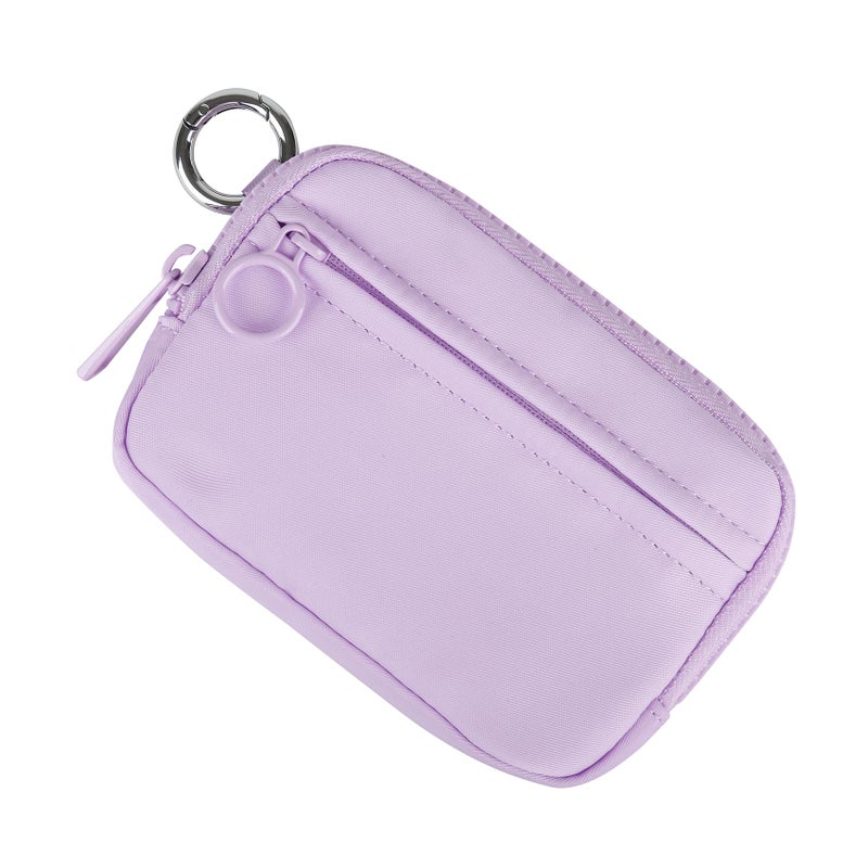 Didida The Iris Wallet Zip Card Case with ID Window Purses for Women Coin Purse with Zipper Mini Portable Keychain Wallet, Purple - Image 2