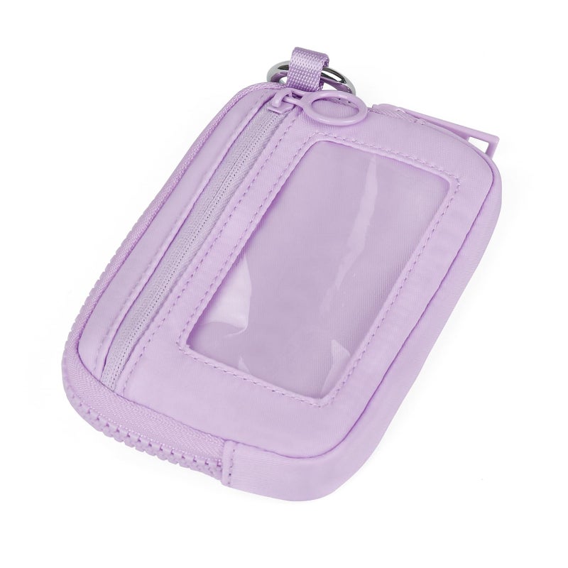 Didida The Iris Wallet Zip Card Case with ID Window Purses for Women Coin Purse with Zipper Mini Portable Keychain Wallet, Purple - Image 3