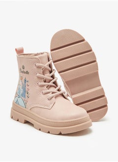 Disney Cinderella Print Low Ankle Boots with Lace-Up Closure  - Image 4