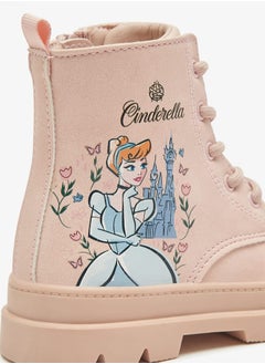 Disney Cinderella Print Low Ankle Boots with Lace-Up Closure  - Image 5