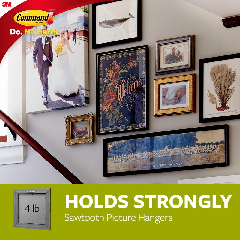 Command Wire-Back Hangers, Decorate Damage-Free, Holds 5 lbs, 3 Hangers, 6 Strips (17042-ES) - Image 4