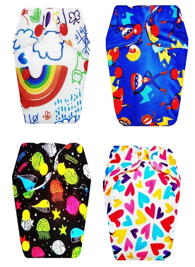 Dumbledo Premium Newborn Cloth Diaper with Integrated Insert (Pack of 4) | Dry Feel and Comfortable | Breathable | Easy to Clean | Designed by Moms | 0 - 4 Months | Unisex Baby - Image 1