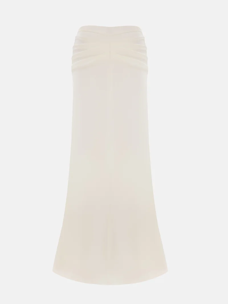 Lichi Satin maxi skirt with pleats on hips