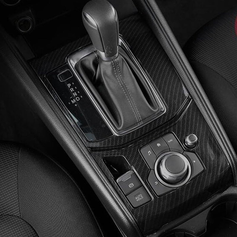 Kadore Carbon Fiber Style Interior Gear Shift Box Panel Cover Trim for Mazda CX-5 (2017-2024) - Image 4