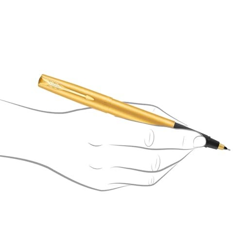 Parker Frontier Gold Roller Ball Pen Ink Color Blue Gold Color Body with Gold Trim Premium Refillable Pen for Smooth Writing Ideal for Professionals Executives Corporate Gifting - Image 3