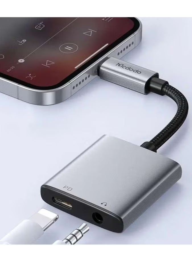 Mcdodo CA 5540 2 in 1 Lightning Audio & Charger Adapter for Apple Devices - Image 2
