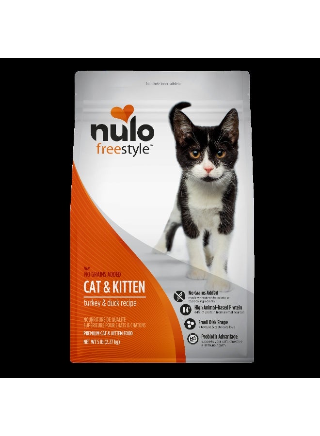 Nulo FreeStyle High-Protein Cat & Kitten Turkey & Duck Recipe with Patented BC30 Probiotics Dry Cat Food 2.27kg - Image 1