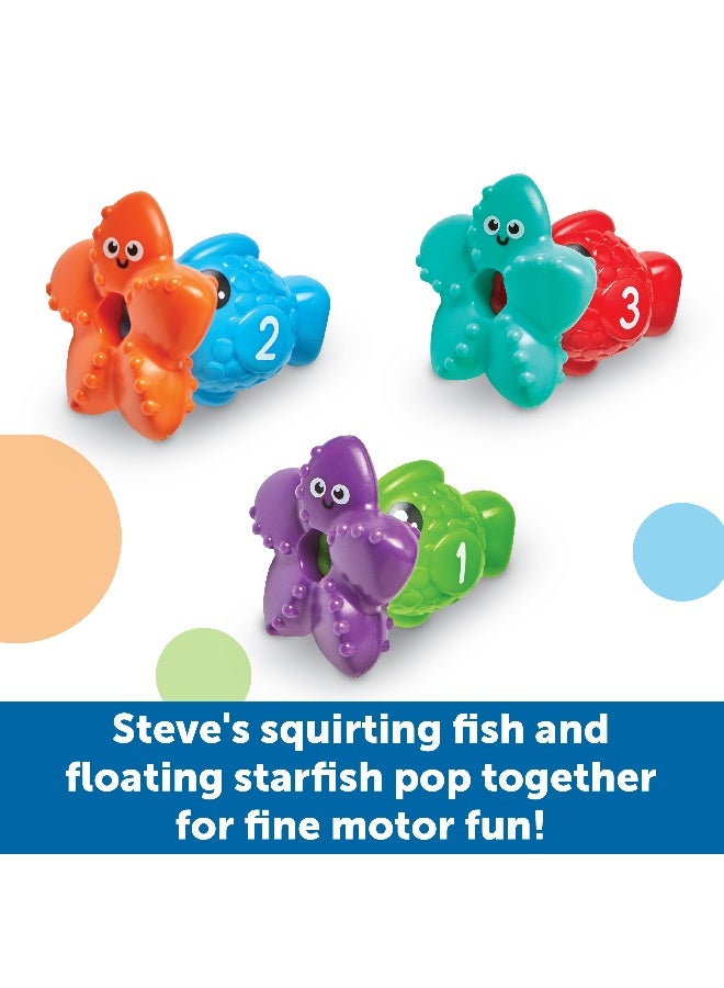 ليرننج ريسورسز موارد التعلم ستيف القرش المغرفة والرذاذ، لعبة مائية للأطفال الصغار مع سمكة ونجم البحر، حمام، حمام سباحة، وطاولة لعب مائية، للأعمار من 18 شهرًا فما فوق - Image 2