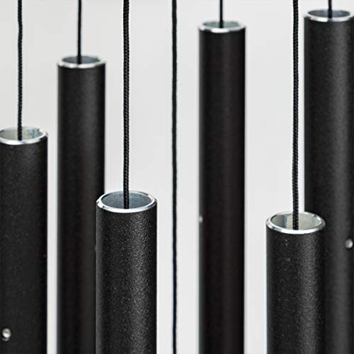 Corinthian Bells أجراس كورنثية من ويند ريفر - جرس هوائي أسود بطول 27 بوصة للباحات، الفناء الخلفي، الحدائق، وزينة الهواء الطلق (جرس من الألمنيوم) مصنوع في الولايات المتحدة الأمريكية - Image 2