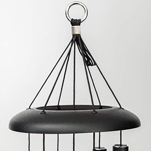 Corinthian Bells أجراس كورنثية من ويند ريفر - جرس هوائي أسود بطول 27 بوصة للباحات، الفناء الخلفي، الحدائق، وزينة الهواء الطلق (جرس من الألمنيوم) مصنوع في الولايات المتحدة الأمريكية - Image 5