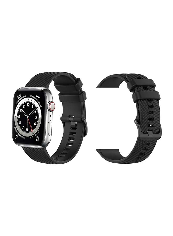 Perfii Matrix Silicon Replacement Band For Apple Watch Series 6/SE/5/4/3/2/1 Black