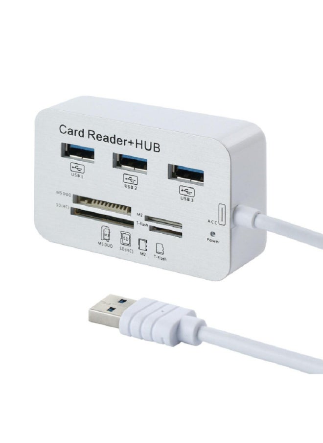 Generic Seven-in-one USB3.0 Splitter Card Reader Computer Expansion Multi-interface COMBO Card Reader HUB-Number Of Interfaces:type-C 3 USB 4 Port Card Reader  - Image 2