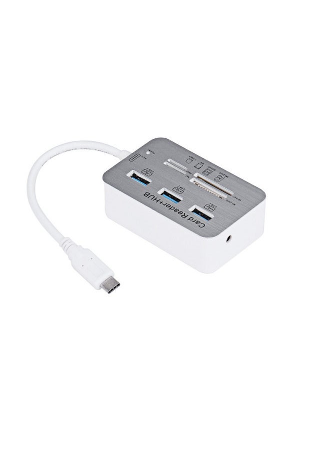 Generic Seven-in-one USB3.0 Splitter Card Reader Computer Expansion Multi-interface COMBO Card Reader HUB-Number Of Interfaces:type-C 3 USB 4 Port Card Reader  - Image 3