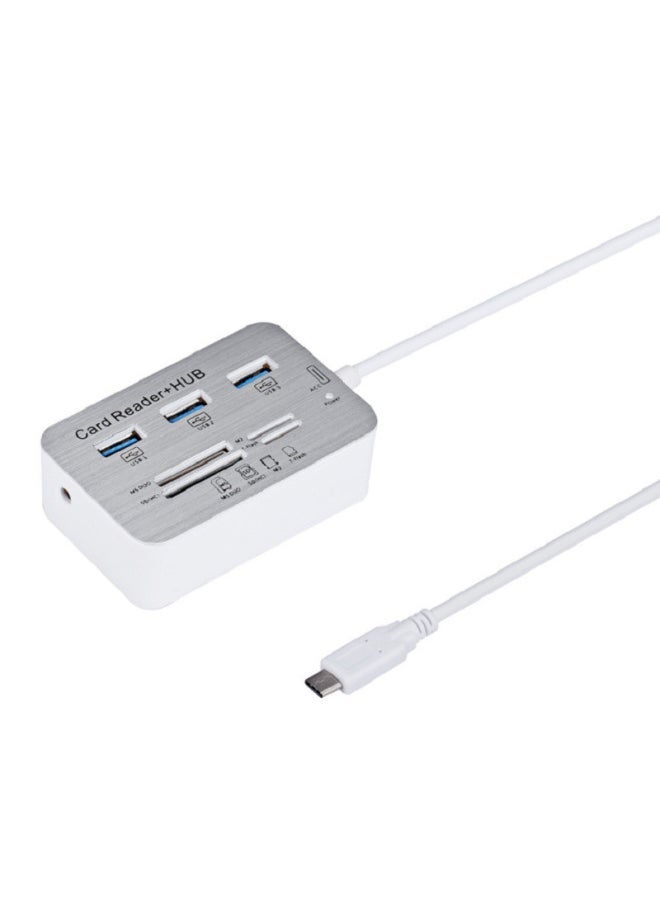 Generic Seven-in-one USB3.0 Splitter Card Reader Computer Expansion Multi-interface COMBO Card Reader HUB-Number Of Interfaces:type-C 3 USB 4 Port Card Reader  - Image 1