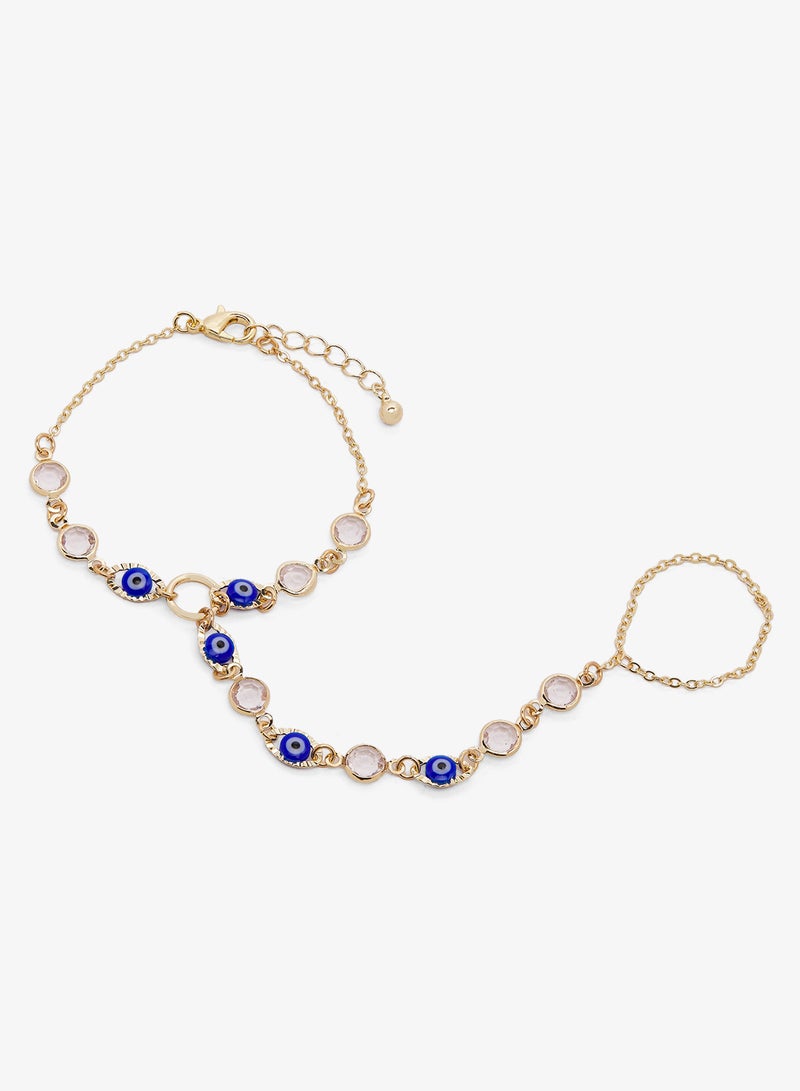 Ginger Evil Eye Detail Dainty Hand Jewelry - Image 1