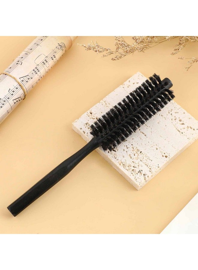 Sliverdew Boar Bristle Round Hair Brush For Women Small Mini Round Brush For Blow Drying Roll Hairbrush With Natural Wooden Handle Curling Brush For Women Beard Brush For Men - Image 3
