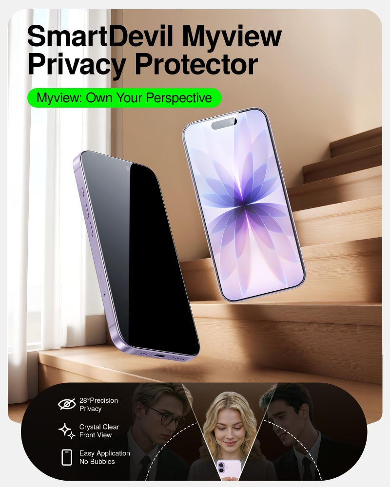 سمارت ديفل SMARTDEVIL 2 Pack MyView Privacy for iPhone 17 Screen Protector - Image 2