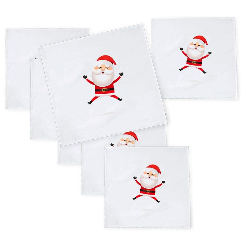 Khakee 6 Pcs Christmas Theme Tafta Silk Table Napkins 10x 10 for Xmas Decoration Christmas OrnamentsChristmas Gift npxmas086P - Image 1