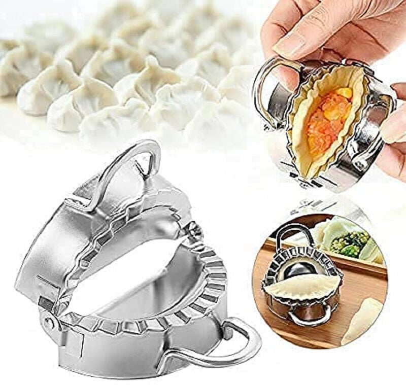 DAIDSUKE Pack of 1 Stainless Steel Ghughra Momos Dumpling Maker Mould Dough Press Mould Wrapper Dough Cutter for Kitchen Making Tools - Image 2