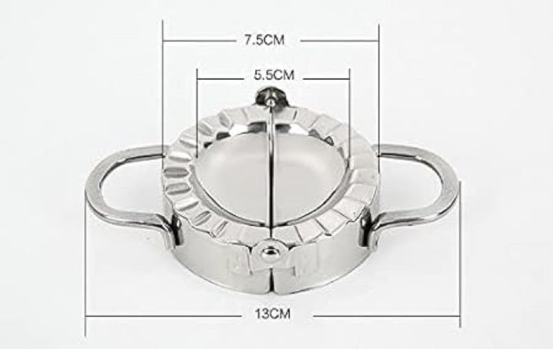 DAIDSUKE Pack of 1 Stainless Steel Ghughra Momos Dumpling Maker Mould Dough Press Mould Wrapper Dough Cutter for Kitchen Making Tools - Image 5