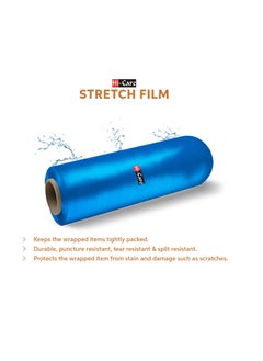 Hi Care Stretch Film Plastic Wrap Roll –Blue- Industrial Heavy Duty Shrink Wrap Cling Film For Packing Furniture, Luggage Wrapping, Plastic Roll For Moving Supplies  - Image 3