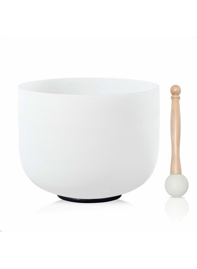 CVNC 440HZ 8 Inch C Note Root Chakra Frosted Quartz Crystal Singing Bowl with Mallet and O-ring for Sound Healing Meditation - Image 1