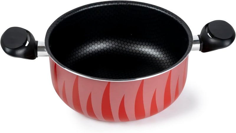 SENSTAN Flame Design Non-Stick Casserole with Lid and, Stew Pot Suitable for Gas, Electric, Induction, and Ceramic Stove Dutch Oven - 20cm - Image 2