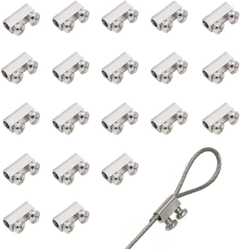 Antianxia 20pcs new upgrade steel wire rope cable clamp/double hole stainless steel（3.0MM line hole） - Image 1