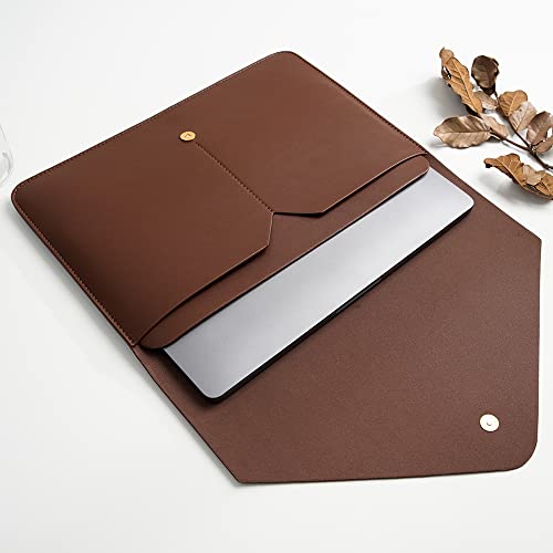 Benfan PU Leather Laptop Sleeve Compatible with New 14 inch MacBook Pro A2992 A2918 A2442,Old MacBook Pro Air 13, Surface Laptop 13.5, Thinkpad X1 Carbon 14 Color Set of 4PCS Dark Brown - Image 3