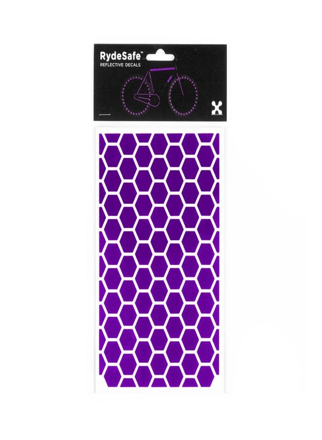 RydeSafe Reflective Decals - Hexagon Kit - Large (Purple) - Image 1
