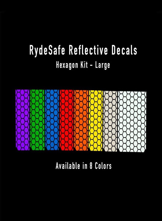 RydeSafe Reflective Decals - Hexagon Kit - Large (Purple) - Image 5
