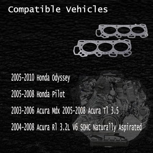 AUCERAMIC HS26265PT Engine Cylinder Head Gasket Fit for 2005-2010 Honda Odyssey 2005-2008 Honda Pilot 2003-2006 Acura Mdx 2005-2008 Acura Tl 3.5L 2004-2008 Acura Rl 3.2L V6 12251-PVJ-A01 J35A5 J32A3 - Image 3
