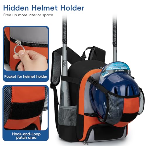 KAVIGOR 2026 Youth Baseball & Softball Bag | Ultra-Light Tball Backpack with Shoe Compartment & Helmet Holder | Skin-Soft Fabric - Image 2