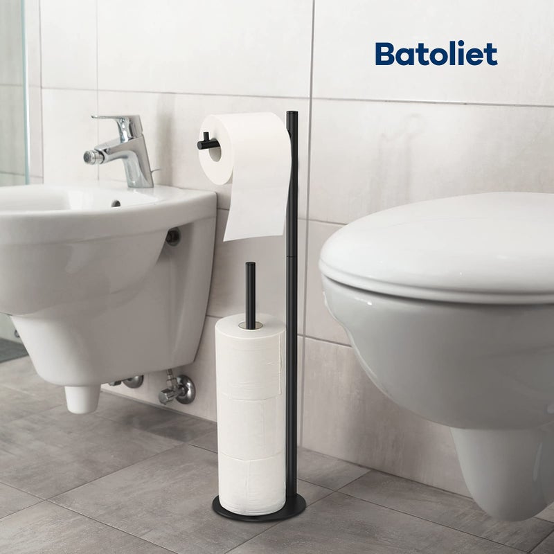 Batoliet حامل ورق التواليت حامل الحمام ورق المرحاض حامل الحامل مع حامل ورق التواليت الاحتياطي مع التخزين - Image 5