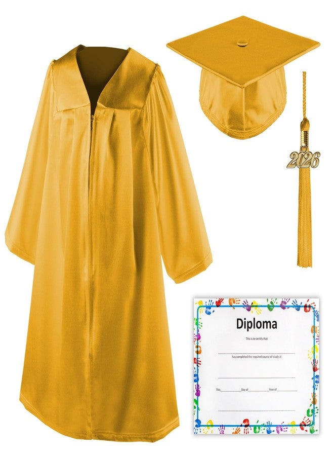 Class Act Graduation Shiny Kindergarten Preschool Graduation Cap and Gown with Matching Tassel and Diploma Certificate, White - Image 4