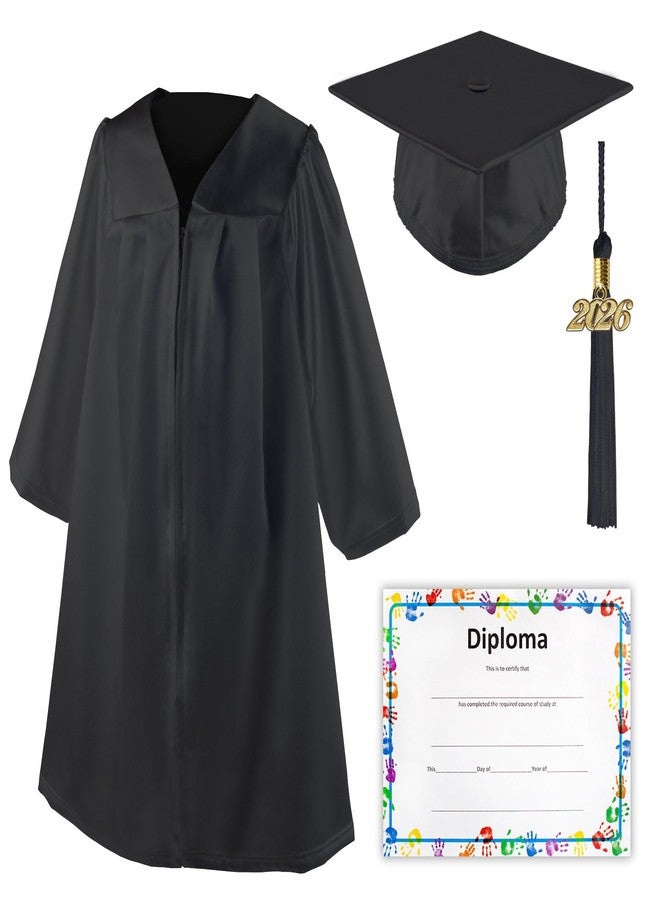 Class Act Graduation Shiny Kindergarten Preschool Graduation Cap and Gown with Matching Tassel and Diploma Certificate, White - Image 3