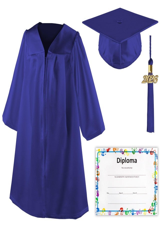 Class Act Graduation Shiny Kindergarten Preschool Graduation Cap and Gown with Matching Tassel and Diploma Certificate, White - Image 5