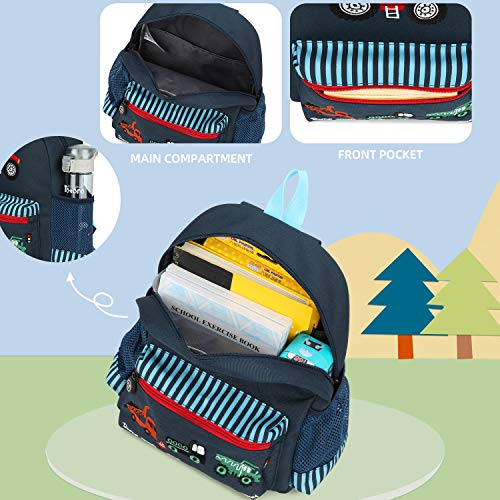 willikiva Cute Zoo Little 3d Backpack Kids Backpack for Boys and Girls Toddler Backpack Waterproof Preschool(Deep Blue Car) - Image 4