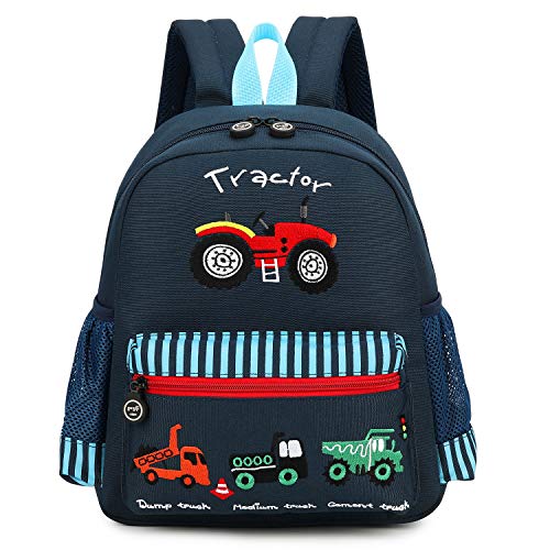 willikiva Cute Zoo Little 3d Backpack Kids Backpack for Boys and Girls Toddler Backpack Waterproof Preschool(Deep Blue Car) - Image 1
