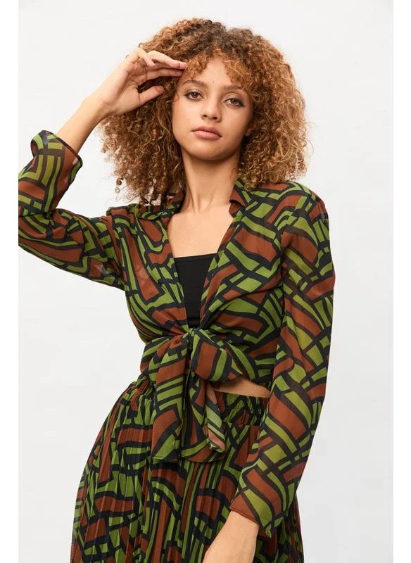 Tenda Printed blouse with tie
