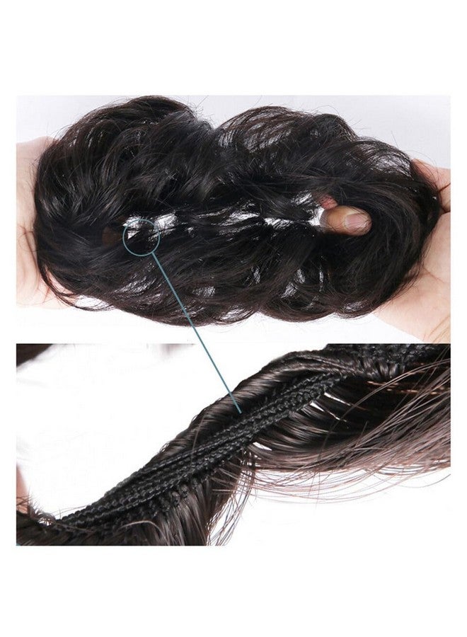 BLUSHIA 100% Human Hair Bun Extensions (Black) Messy Hair Bun Scrunchies Real Hair Rose Bun Hairpieces for Women Curly Messy Hair Bun for Girls - Image 3