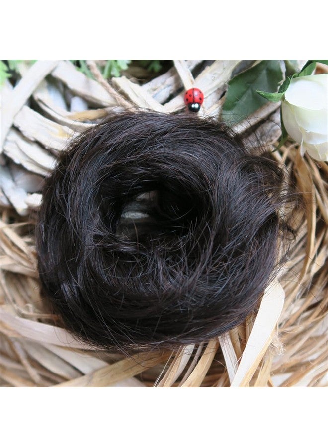 BLUSHIA 100% Human Hair Bun Extensions (Black) Messy Hair Bun Scrunchies Real Hair Rose Bun Hairpieces for Women Curly Messy Hair Bun for Girls - Image 2